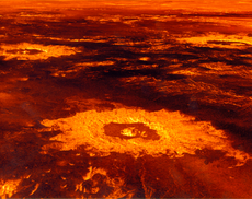 Impact craters on the surface of Venus (image reconstructed from radar data) 隕石坑 s 表面的金星 （從雷達資料重建的圖像）