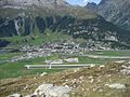 Vista de Samedan, cuxo aeroporto é o máis elevado de Europa (1707 msnm)