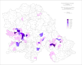 Udeo Slovaka u Vojvodini po naseljima 2002. godine