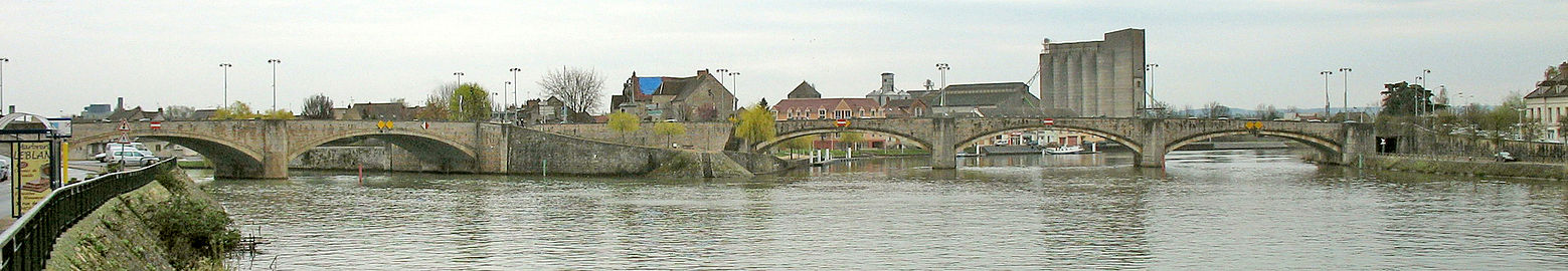 Confluent de l'Yonne (à droite) avec la Seine (à gauche et en bas).