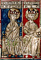 Miniatura del Tumbo menor de Castilla que representa a Alfonso VIII, rey de Castilla entre 1158 y 1214, con su mujer Leonor de Plantagenet
