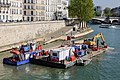 Dredging in the Seine river in Paris