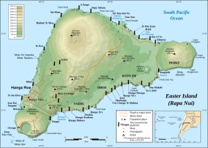 Topographic map of Easter Island