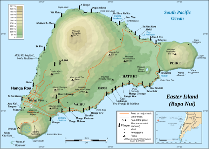 Easter Island topographic map