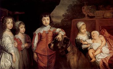 Les Cinq Enfants aînés de Charles Ier Mary, James, Charles, Elizabeth, et Anne, 1637