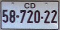 CD license plate