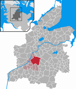 Elhelyezkedése Schleswig-Holstein térképén