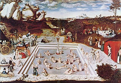 Lucas Cranach l'Ancien, (1472-1553), La Fontaine de jouvence (1546).
