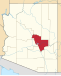 Harta statului Arizona indicând comitatul Gila