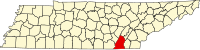 Map of Tennessee highlighting Hamilton County