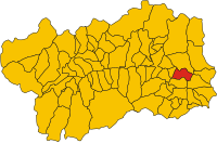 Locatie van Challand-Saint-Anselme in Aosta (AO)