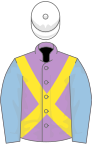 Mauve, Yellow cross belts, Light Blue sleeves, White cap