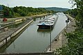 Schleuse Dietfurt, Unterwasser mit Gütermotorschiff, 2010