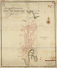 Den äldsta kartan av Södertälje är från 1648 och visar medeltidens gatusträckningar.
