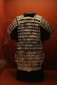 Stone armor suit on display in the National Geographic Museum.