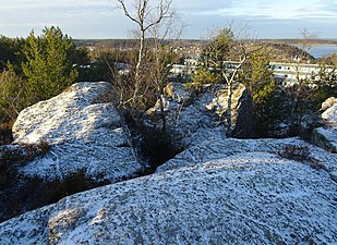 Vikingaberget är Stockholms kommuns högsta naturliga punkt, 77,24 meter över havet.