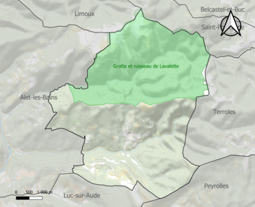 Carte de la ZNIEFF de type 1 sur la commune.