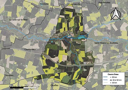 Carte orthophotographique de la commune en 2016.