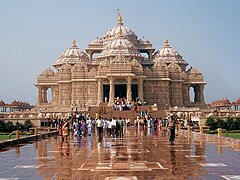 El complejo y templo de Akshardham en Delhi, completado en 2005 y uno de los templos hindúes más grandes del mundo