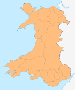 Image showing all of Wales highlighted in orange