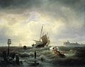 Andreas Achenbach - Die Einfahrt zum Hafen von Hellevoetsluys