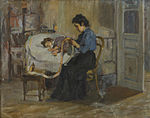 А. Арцатпанян, «У постели больного ребенка», 1900
