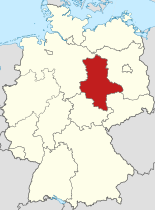 Zemljevid Nemčije z označeno lego Saške-Anhalt