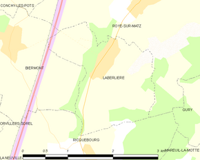 Poziția localității Laberlière