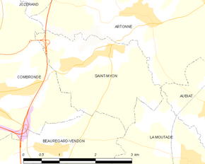 Poziția localității Saint-Myon