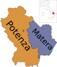 Provincies van de Basilicata.