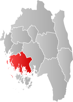 Fredrikstadin sijainti Østfoldin läänissä