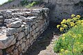 Courses of stone in old tower at Gezer