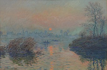 Soleil couchant sur la seine à Lavacourt, effet d'hiver,1880 Musée du Petit Palais (Paris)