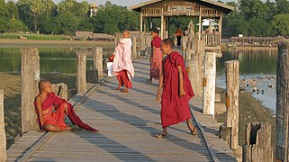 U Bein, Laughing boys, Amarapura, Mandalay, Myanmar.jpg