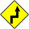 Sharp right turn and left turn
