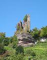 Blick auf die Ruinen der Burg