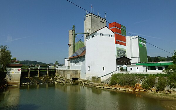 Near Feldbach, Raab river and industry