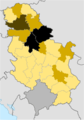 Verspreiding van Macedoniërs in Servië