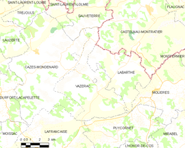 Mapa obce Vazerac