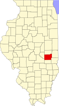 Locatie van Coles County in Illinois