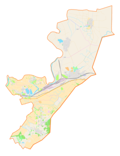 Mapa konturowa gminy Medyka, po lewej znajduje się punkt z opisem „Hurko”