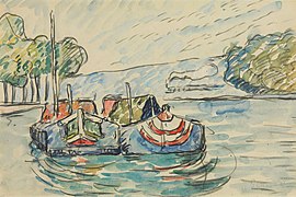 Signac - Samois (péniches), circa 1900, lot-6070771.jpg