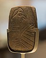 Incised sandstone tablet of a Birdman found in 1971 during excavations into the east side of Monks Mound