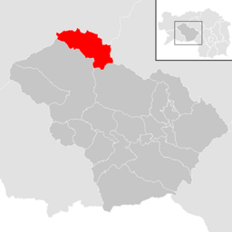 Kommunens läge i distriktet Murtal