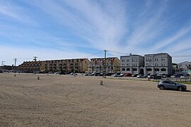 Building on Long Beach boardwalk