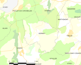 Mapa obce Germiny