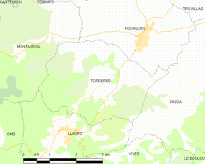 Poziția localității Tordères