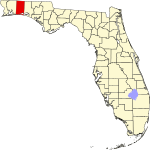 Округ Окалуса на карте штата.