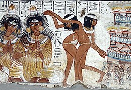 bildigo de danco en antikva Egiptio, ĉirkaŭ 1400 antaŭ nia erao