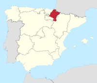 मानचित्र जिसमें नावारा Nafarroa / Navarra हाइलाइटेड है
